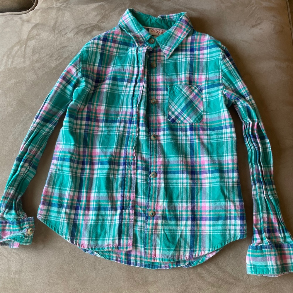 Blue and pink flannel